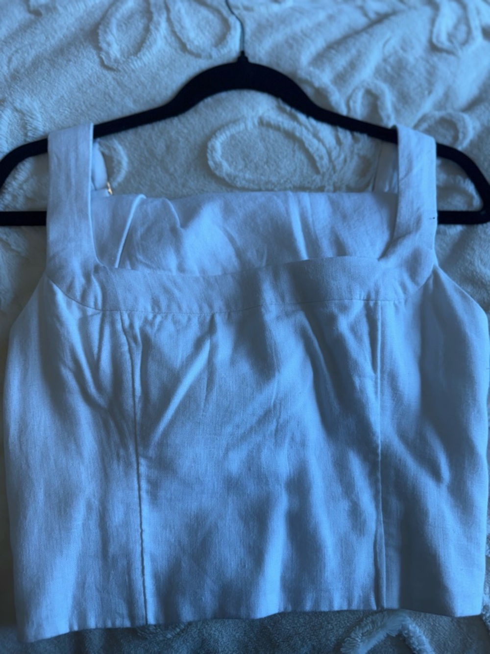 Abercrombie & Fitch White Square-Neck Crop Top